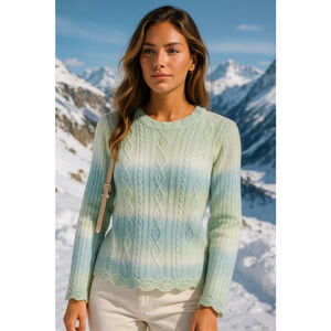 Vintage Alfred Dunner Knit Sweater Pastel Pullover Coastal Cottagecore Scandi XL